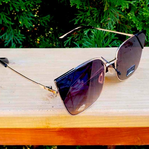 Cat Eye Sunglasses with Black Accents - Picture 3 of 3